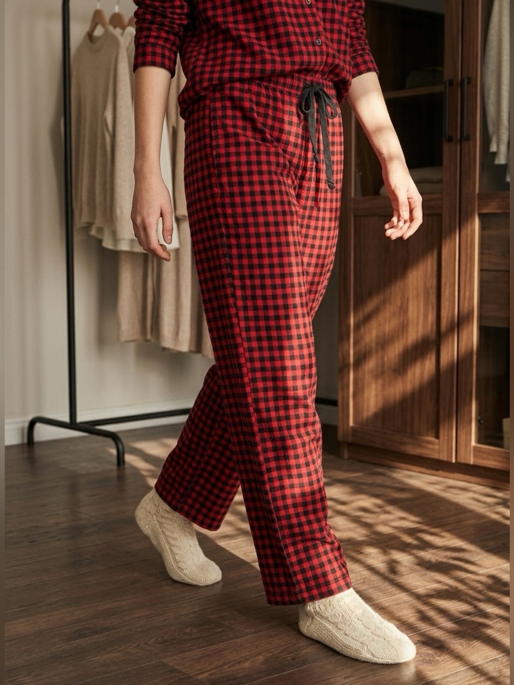 Gilligan & O'Malley Red and Black Checkered Pajama Pants